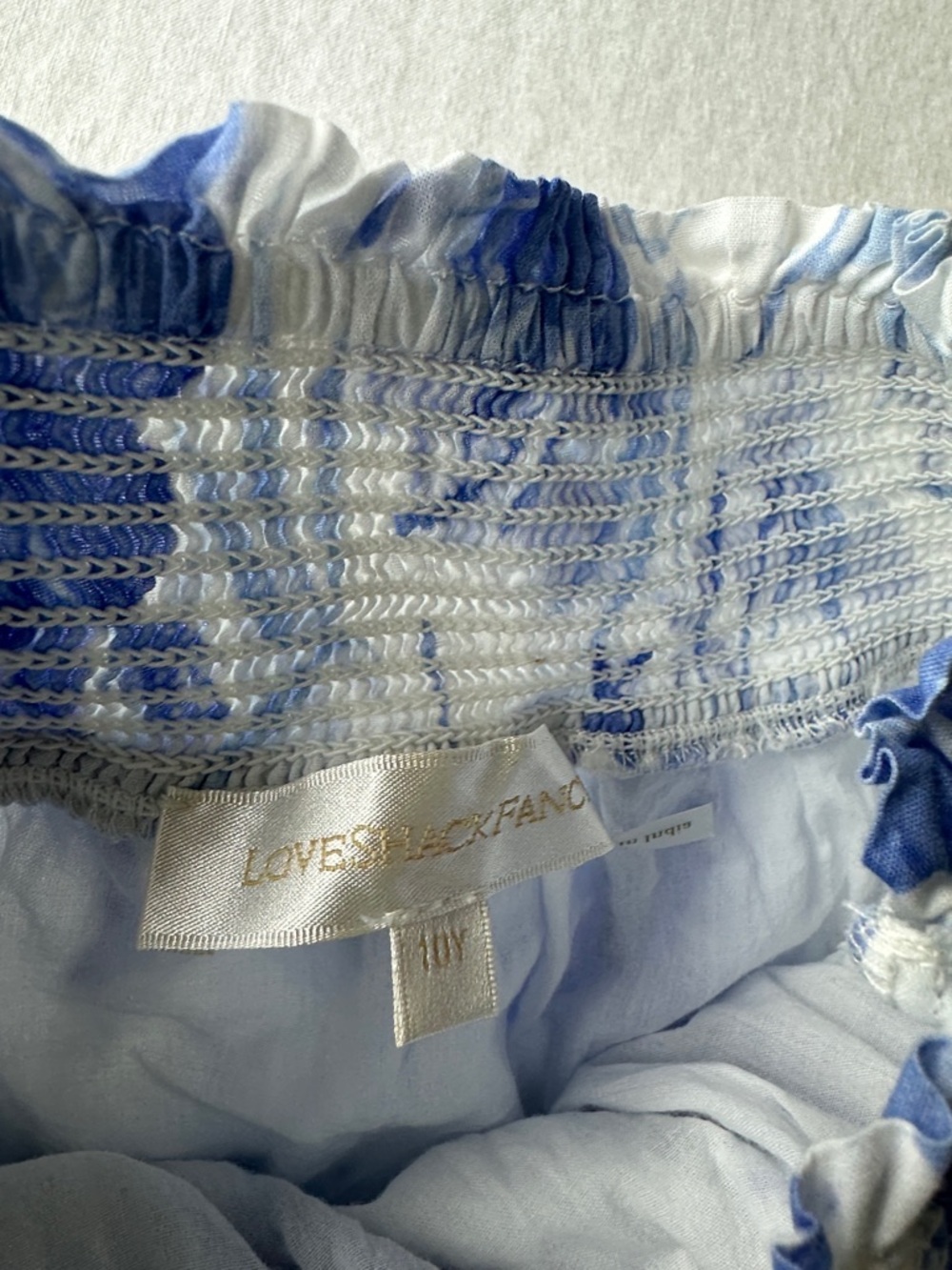 LoveShackFancy Blue and White Tiered Ruffle Mini Skirt - Picture 2 of 5